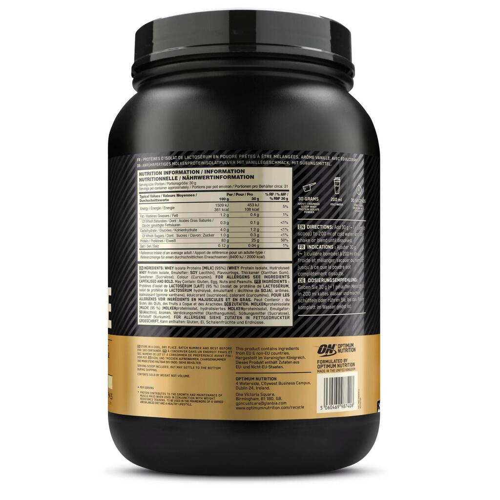 100% Whey Protein Isolate 930 g - Vanilla