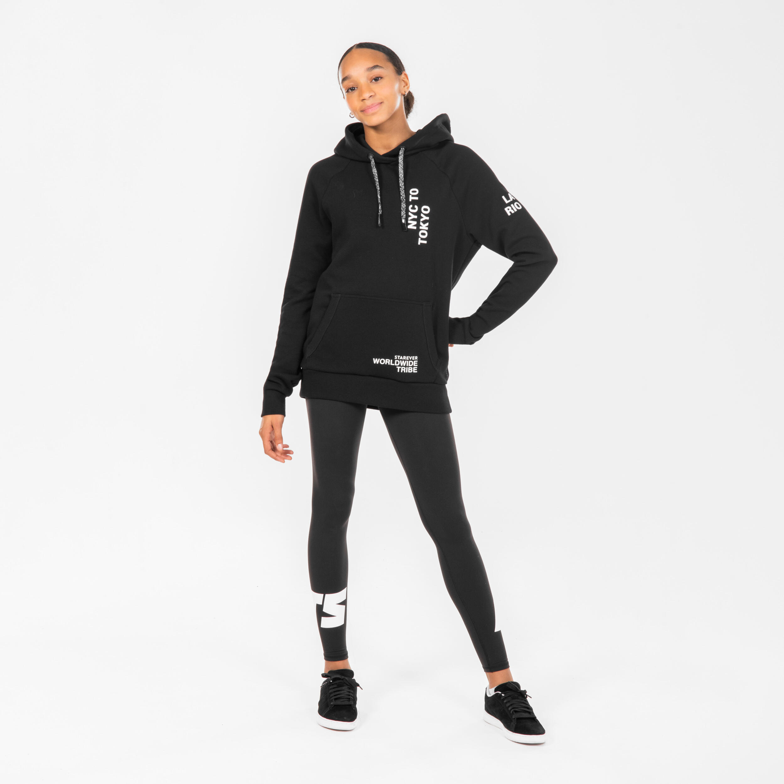 Tanz-Leggings Urban Dance Damen hoher Taillenbund - schwarz mit print 9/24