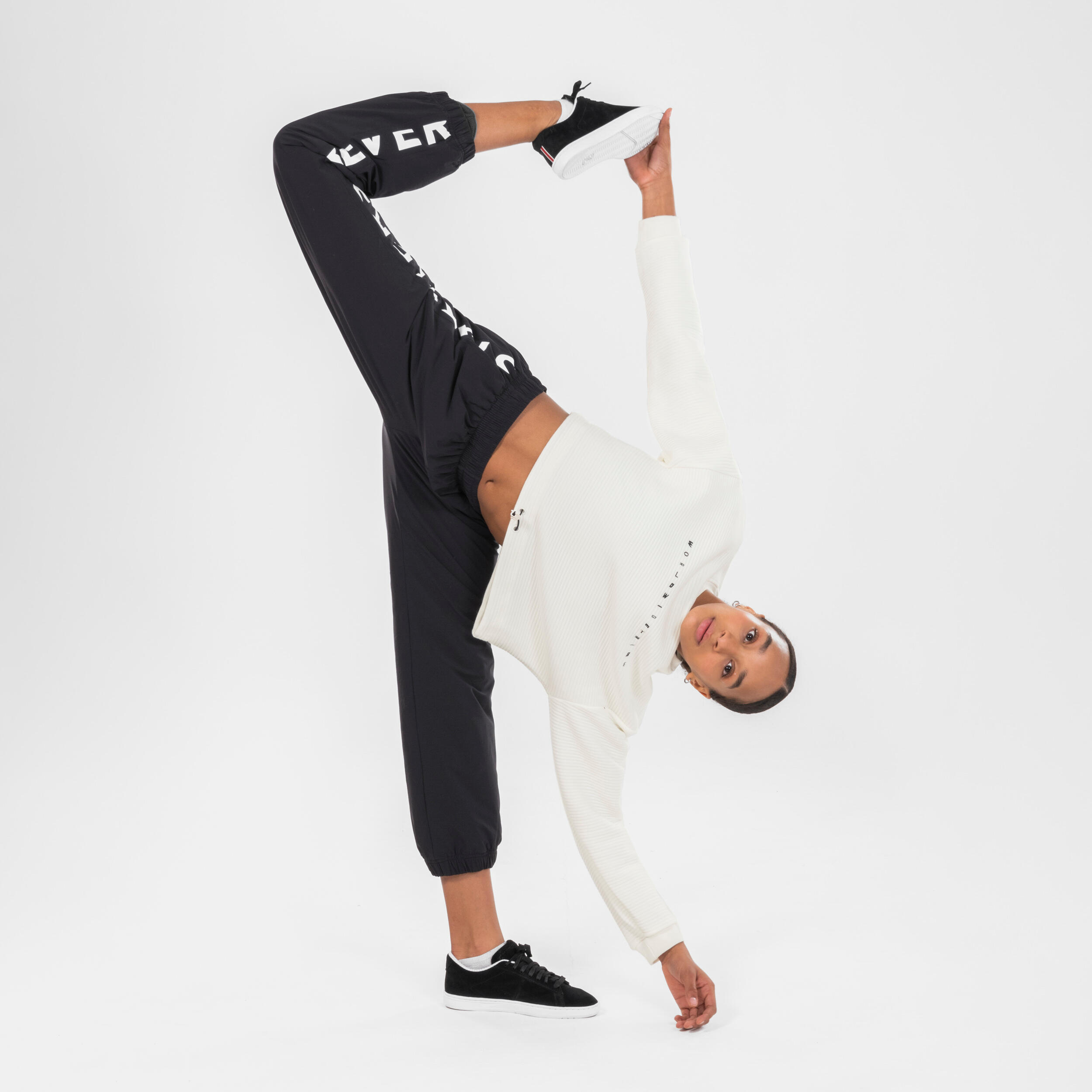 Felpa donna street dance crop bianca 4/8