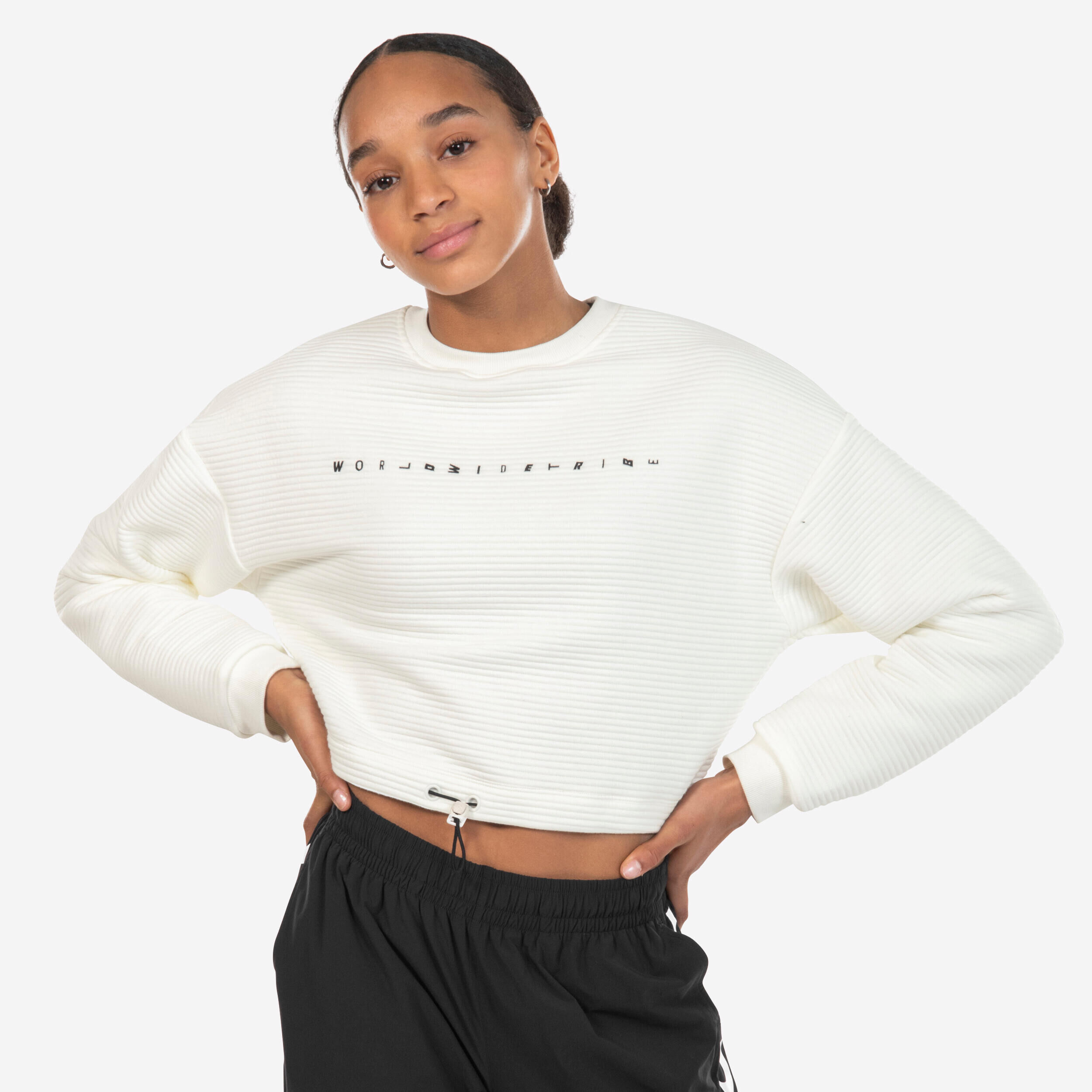 STAREVER Women's Urban Dance Cropped Sweatshirt - White