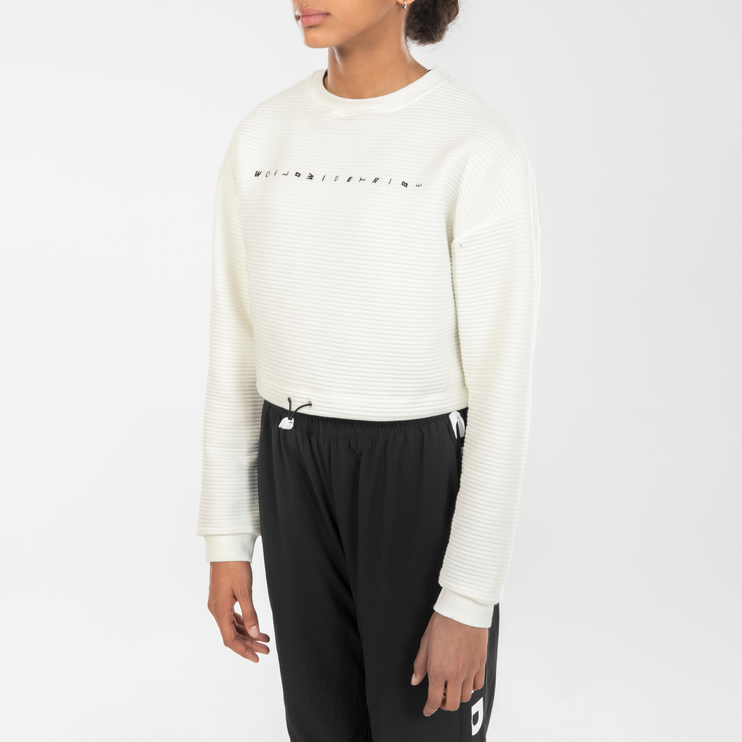 Felpa donna street dance crop bianca 5/8