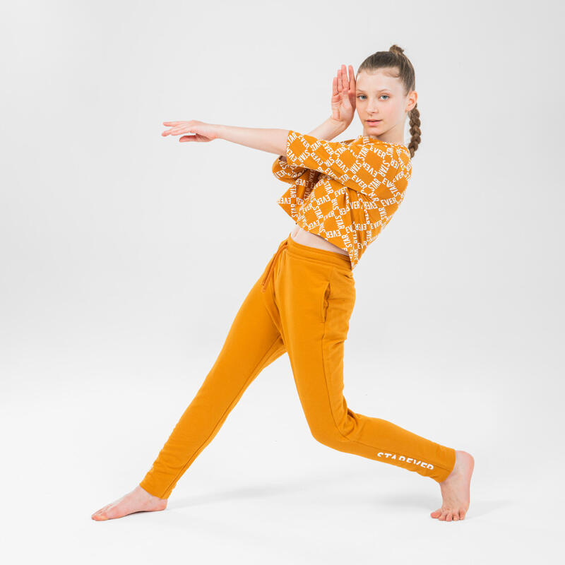 Pantalon carotte danse moderne fille ocre