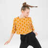 Girls' Modern Dance Cropped Printed T-Shirt - Ochre