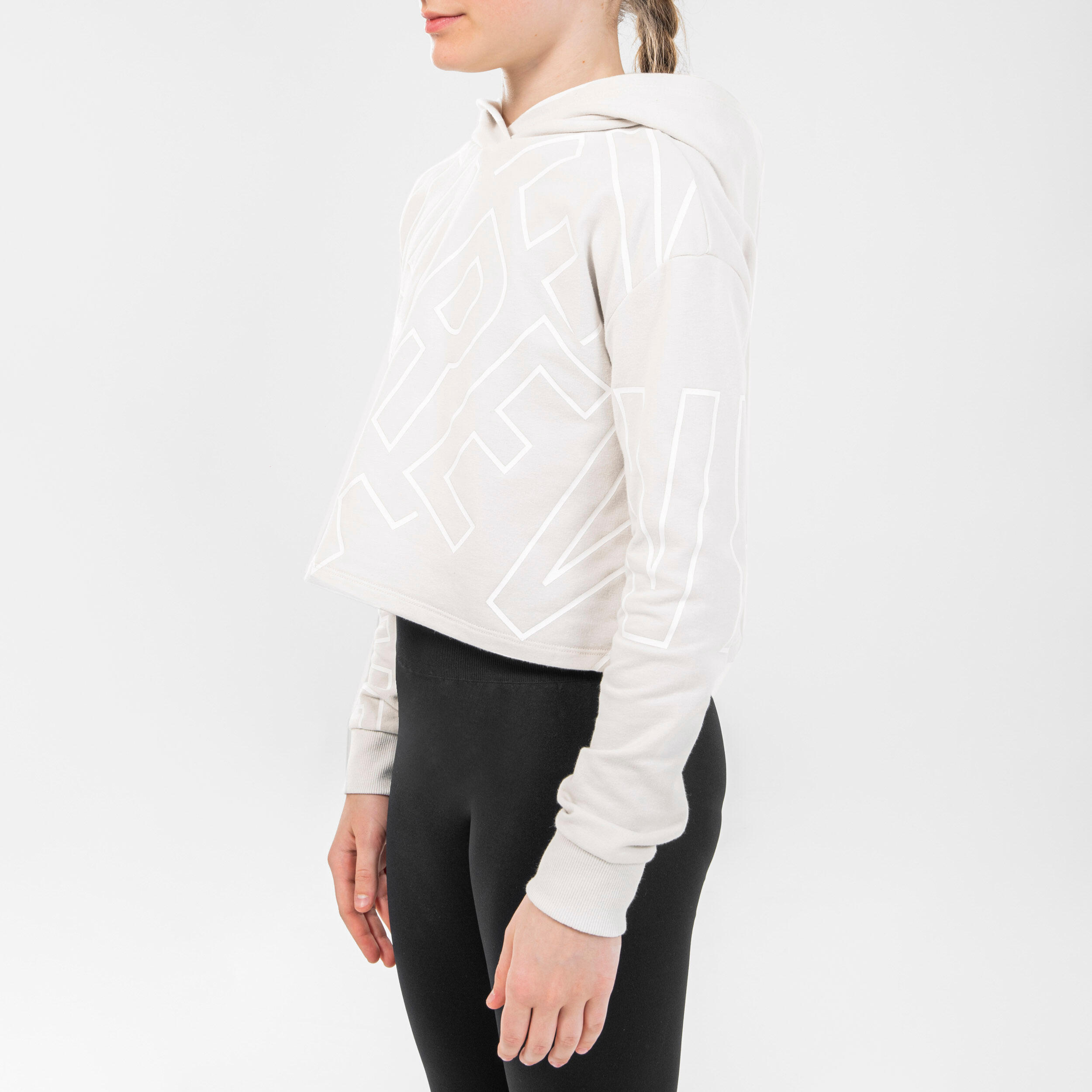 Girls' Modern Dance Cropped Sweatshirt - Cream 3/9