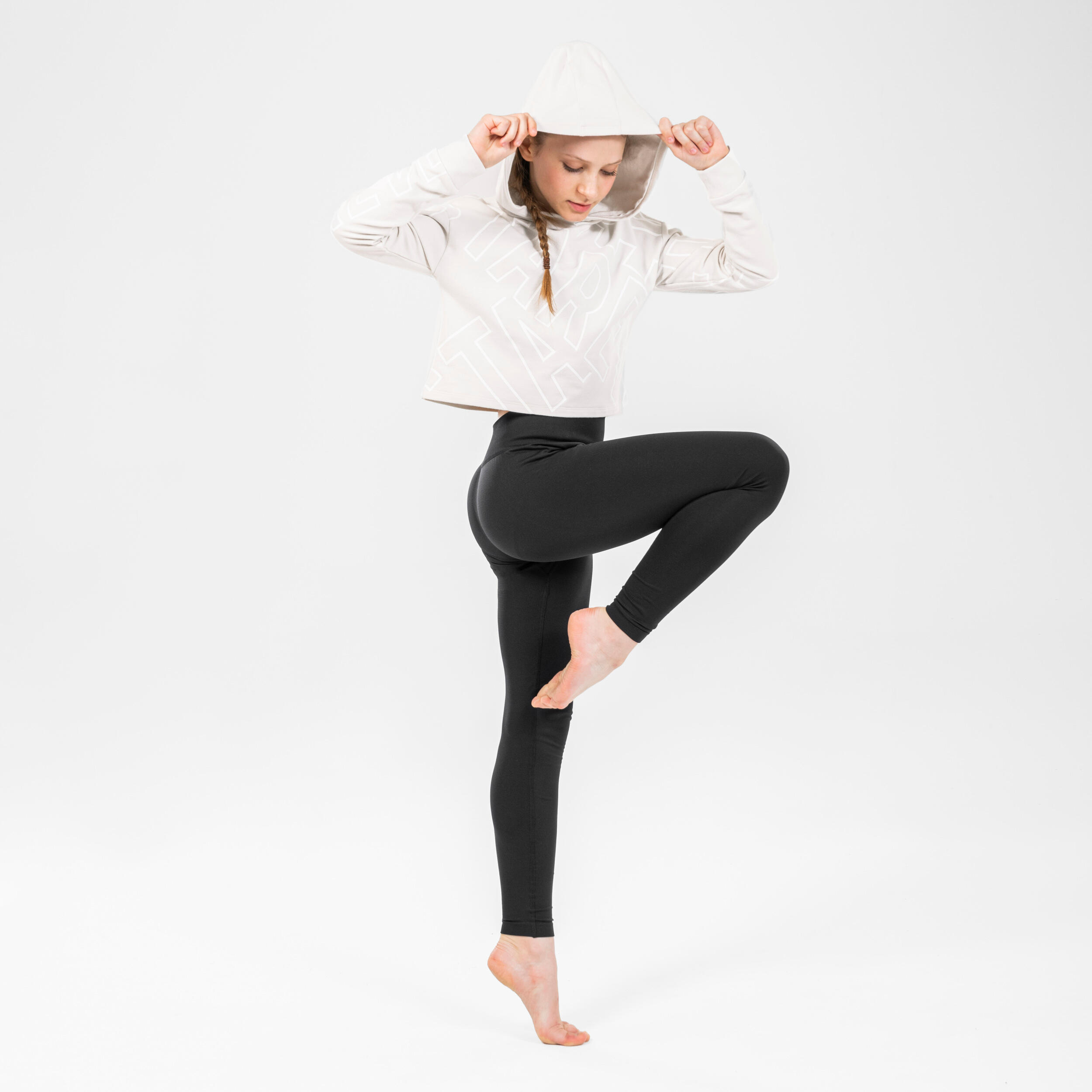 Girls' Modern Dance Cropped Sweatshirt - Cream 4/9