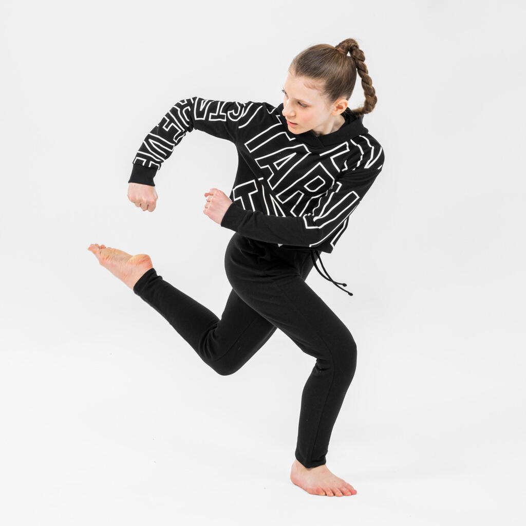 Sweatshirt Mädchen Crop Top Modern Dance - schwarz 