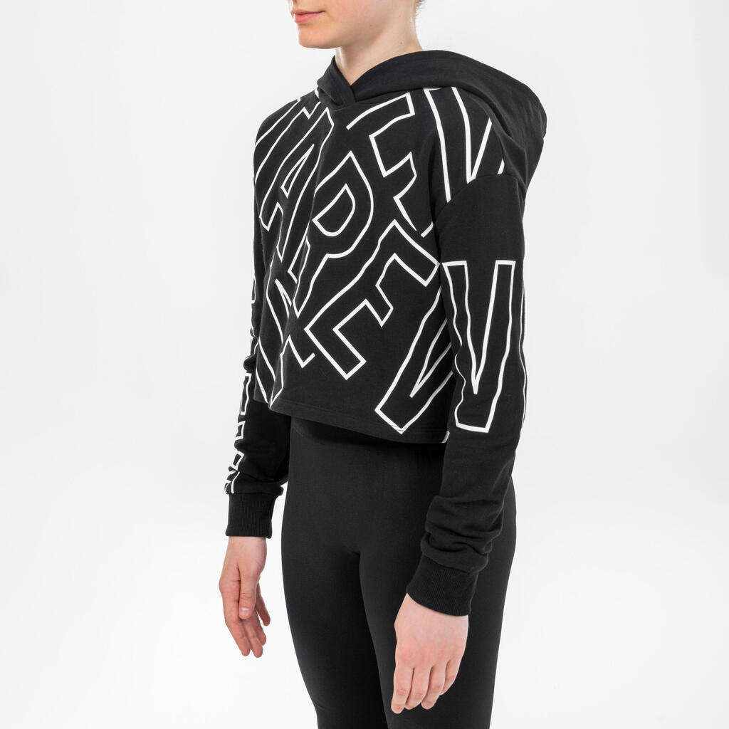 Sweatshirt Mädchen Crop Top Modern Dance - schwarz 