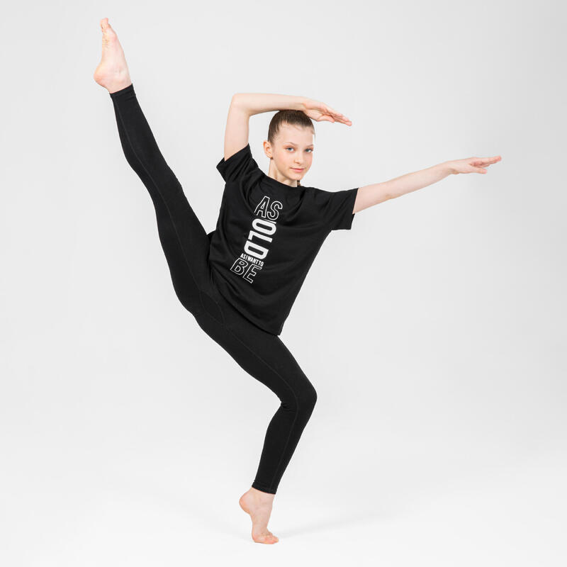 T-shirt danza moderna / hip hop junior oversize nera stampata