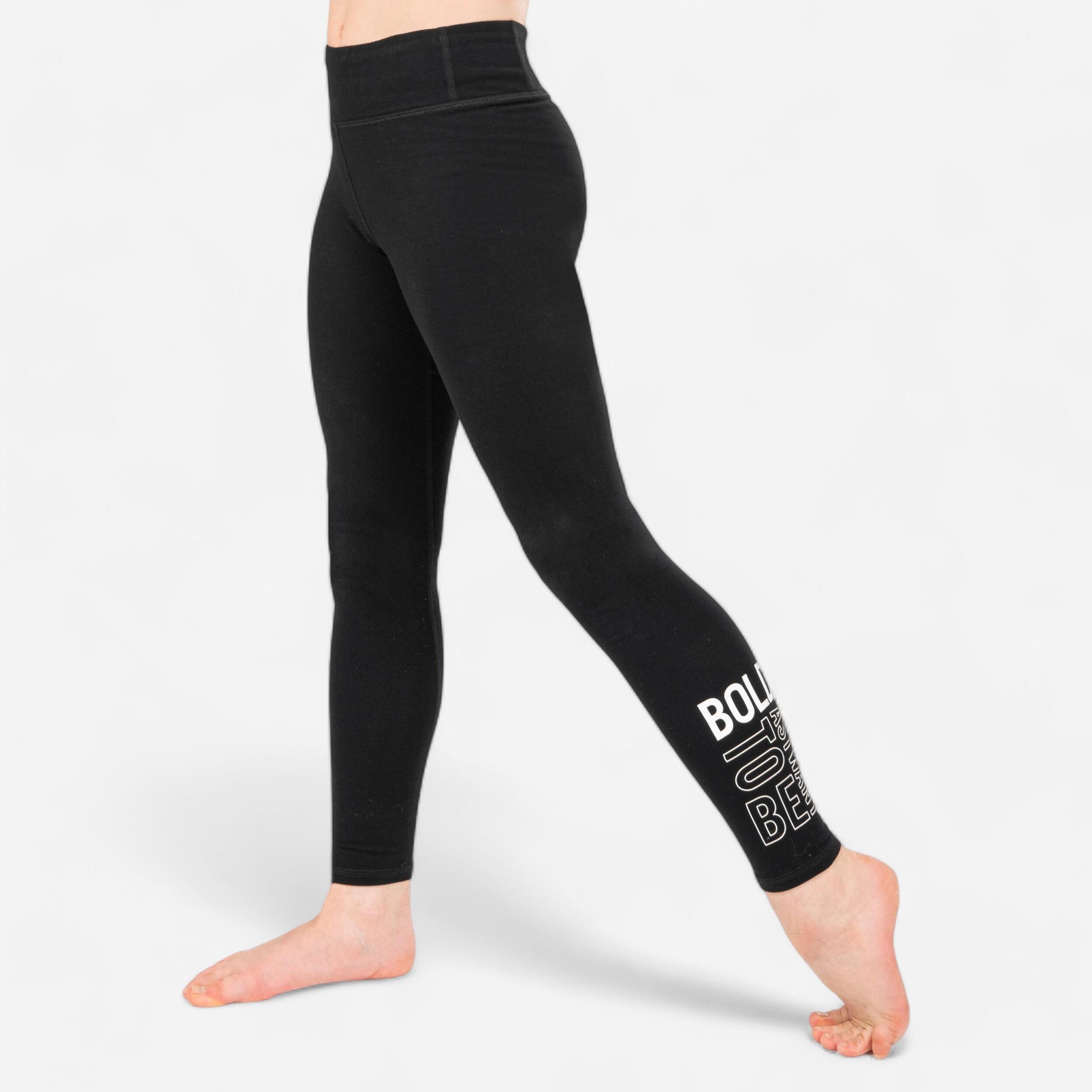 STAREVER Girls' Modern Dance High-Waisted Leggings - Black Print