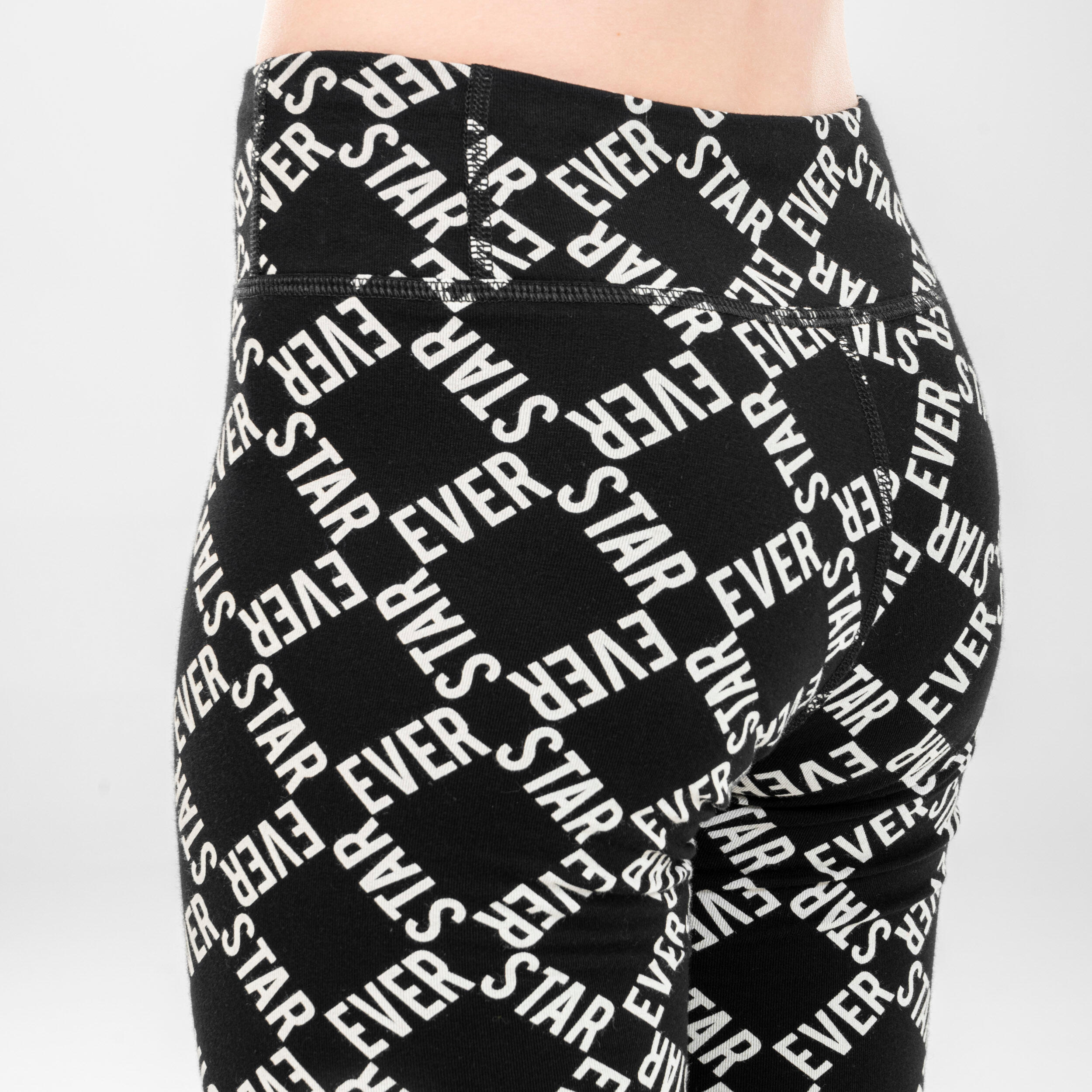 Girls' Modern Dance High-Waisted Leggings - Black Print 3/10