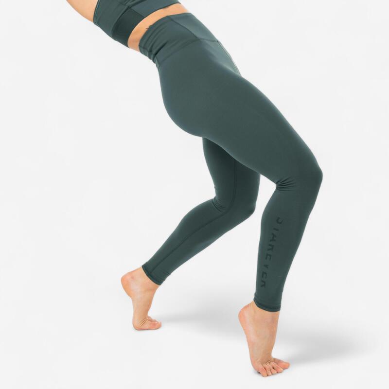 Leggings danza moderna donna vita alta verde militare AR8340 Leggings danza moderna donna vita alta verde militare AR8340