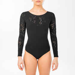 Seamless Long-Sleeved Leotard - Black