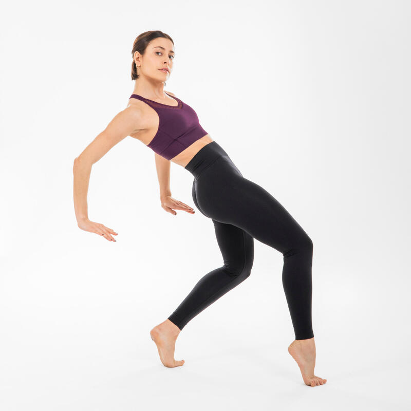 Tanz-Leggings Damen Modern Dance hohe Taille - schwarz 