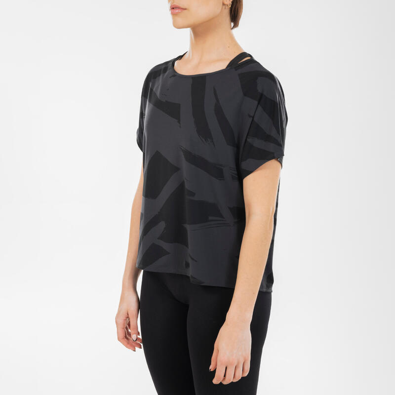 Tricou Dans Modern Gri-negru Damă 