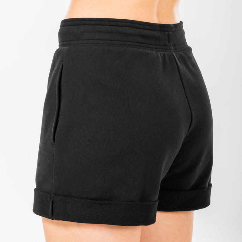 Wijde short voor moderne dans dames zwart