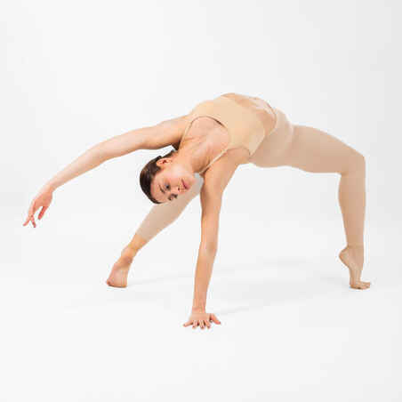 Moteriškos baleto tamprės be pėdų, smėlio spalvos