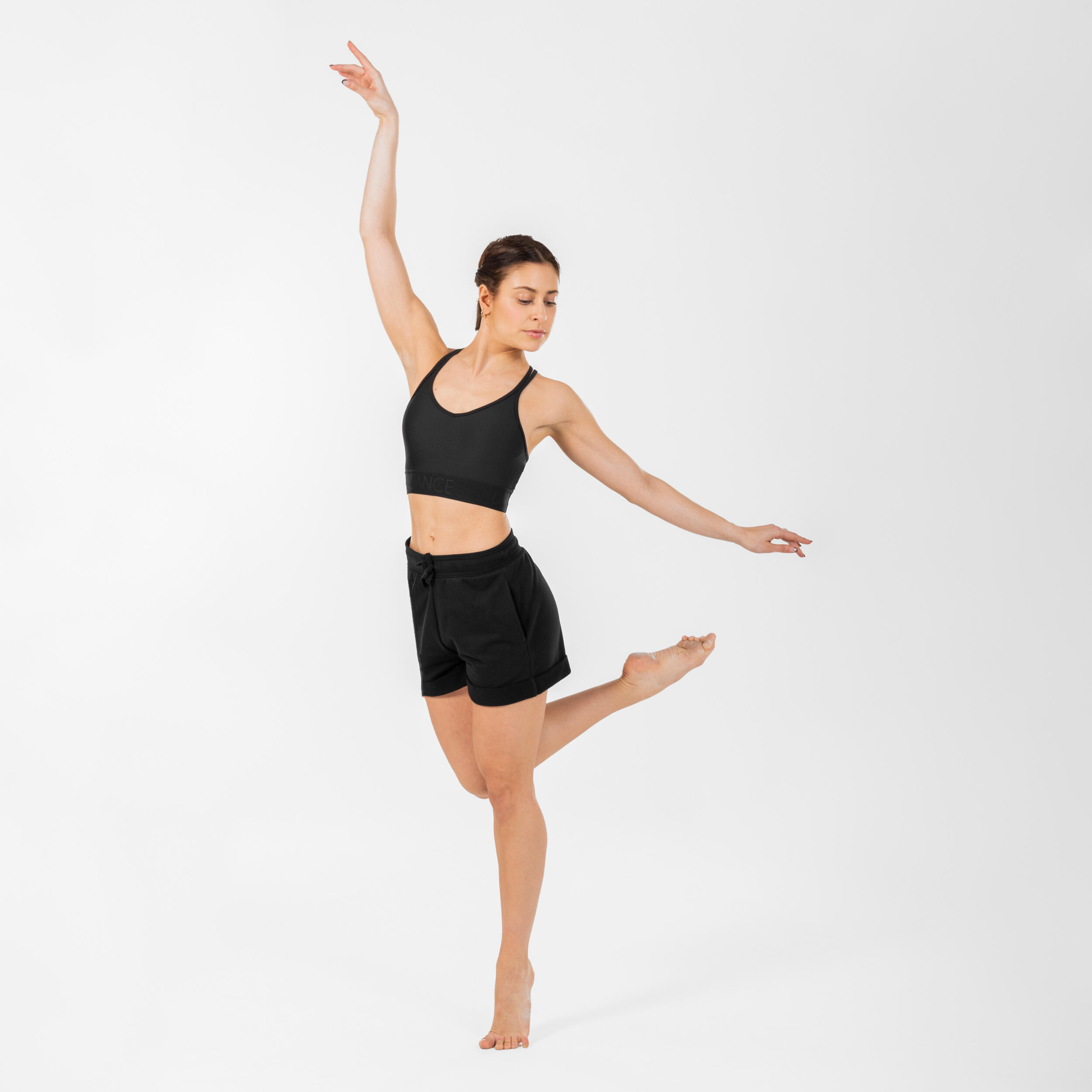 Women's Modern Dance Loose-Fit Shorts - Black 4/7