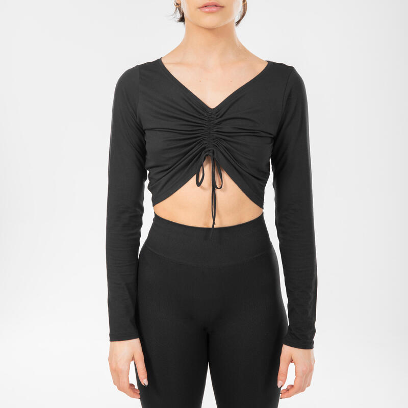 Tanzshirt Damen Modern Jazz langarm anpassbar ‒ schwarz