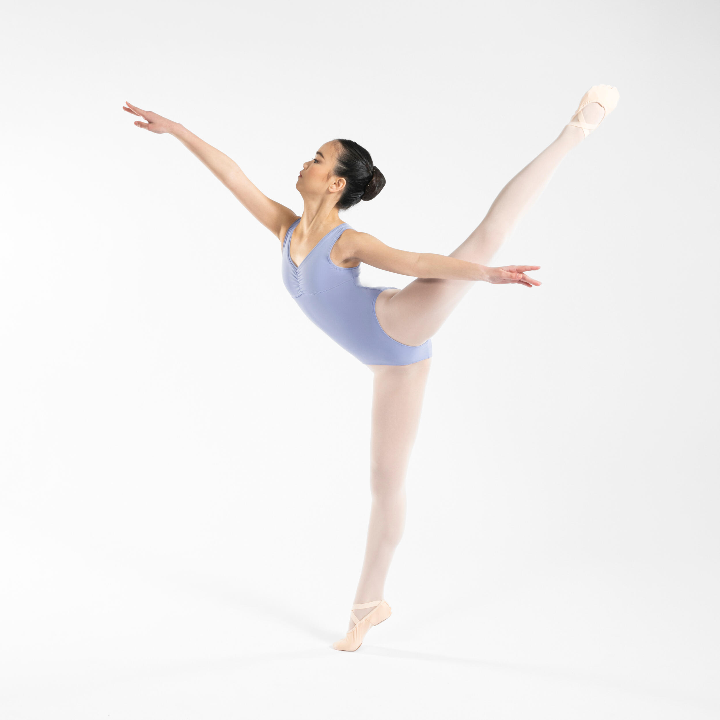 Tanzbody Ballett Mädchen - fliederfarben  4/5
