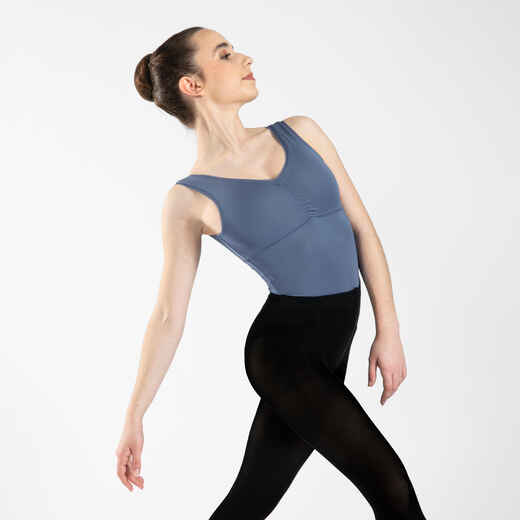 
      Dievčenský baletný trikot 150 sivomodrý 
  