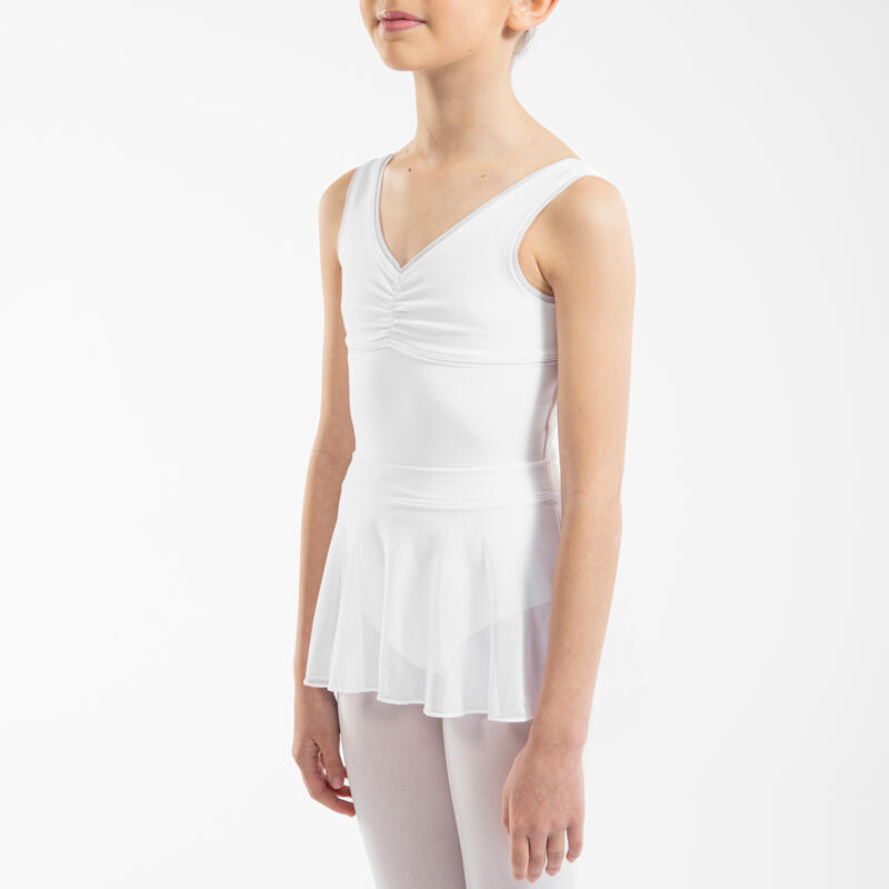 Balletrokje in voile voor meisjes wit