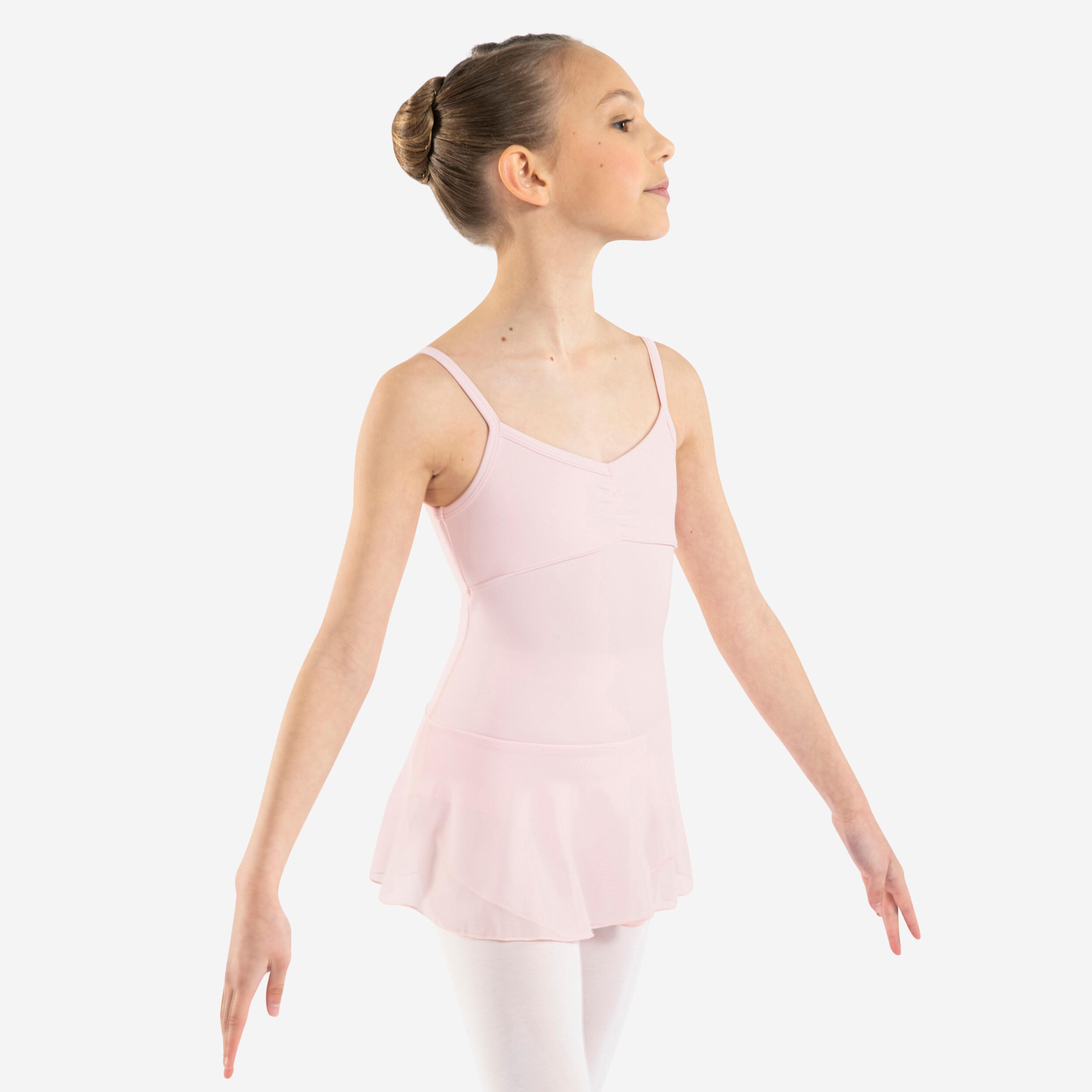 Girls' Ballet Skirted Leotard - Pale Pink 1/7