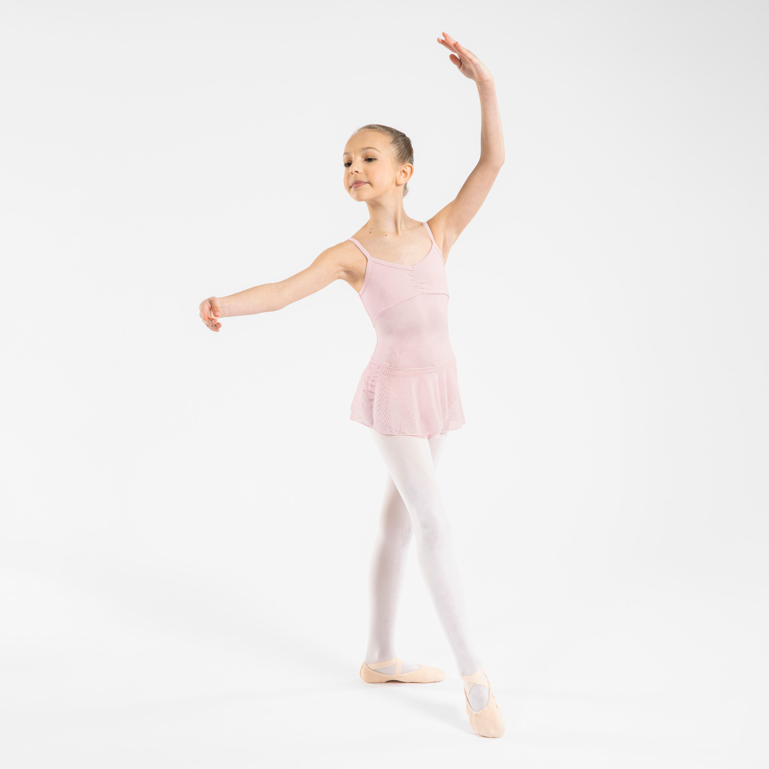 Girls' Ballet Skirted Leotard - Pale Pink 2/7