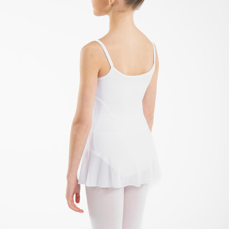 Body danza classica bambina con gonnellino 150 bianco