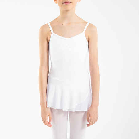 Girls' Skirted Ballet Leotard - White