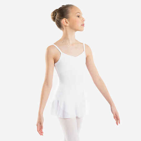 Girls' Skirted Ballet Leotard - White