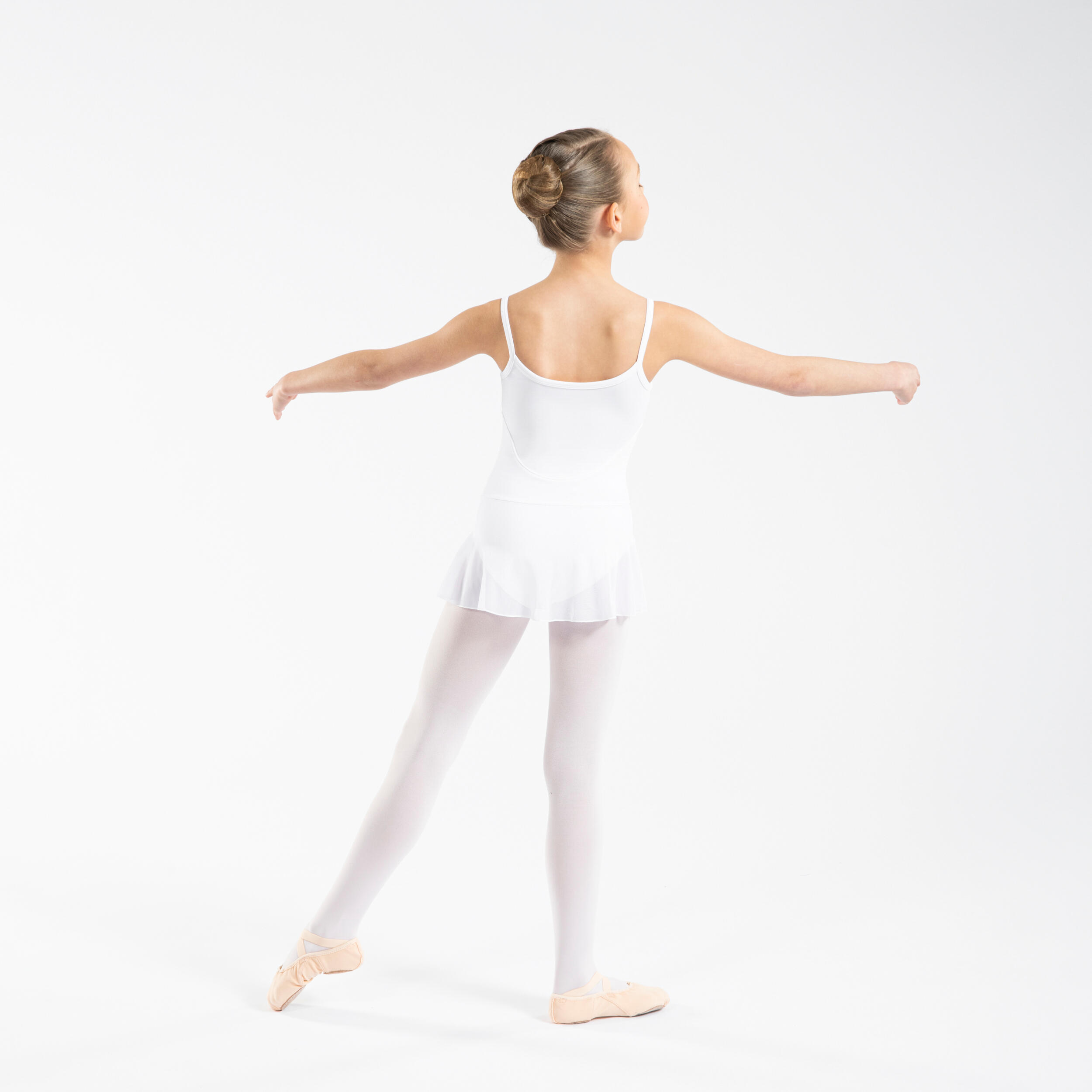 Girls' Skirted Ballet Leotard - White 4/7