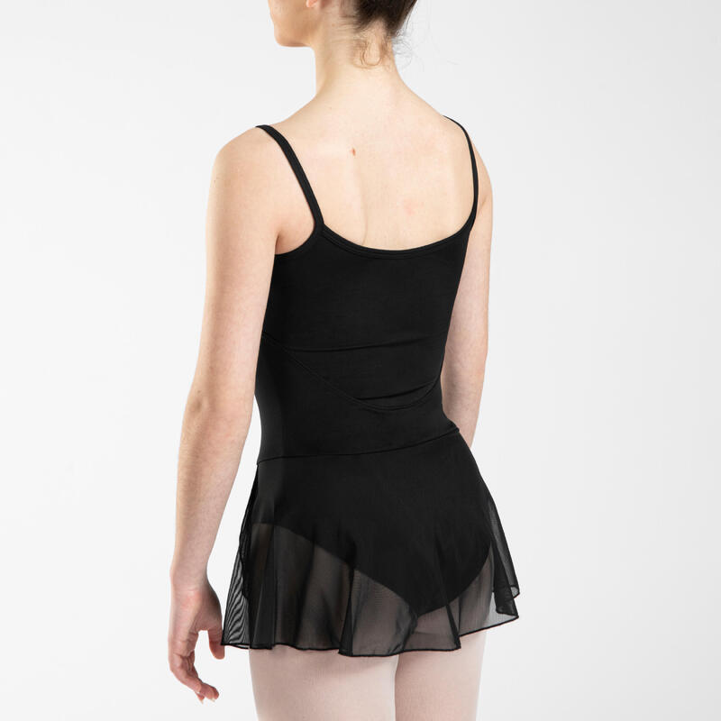 Body danza classica bambina con gonnellino 150 nero