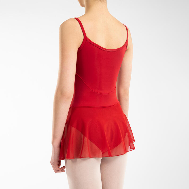 Dívčí baletní dres se sukénkou 150 červený