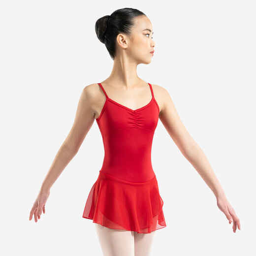 
      Baletni triko sa suknjicom za djevojčice crveni
  