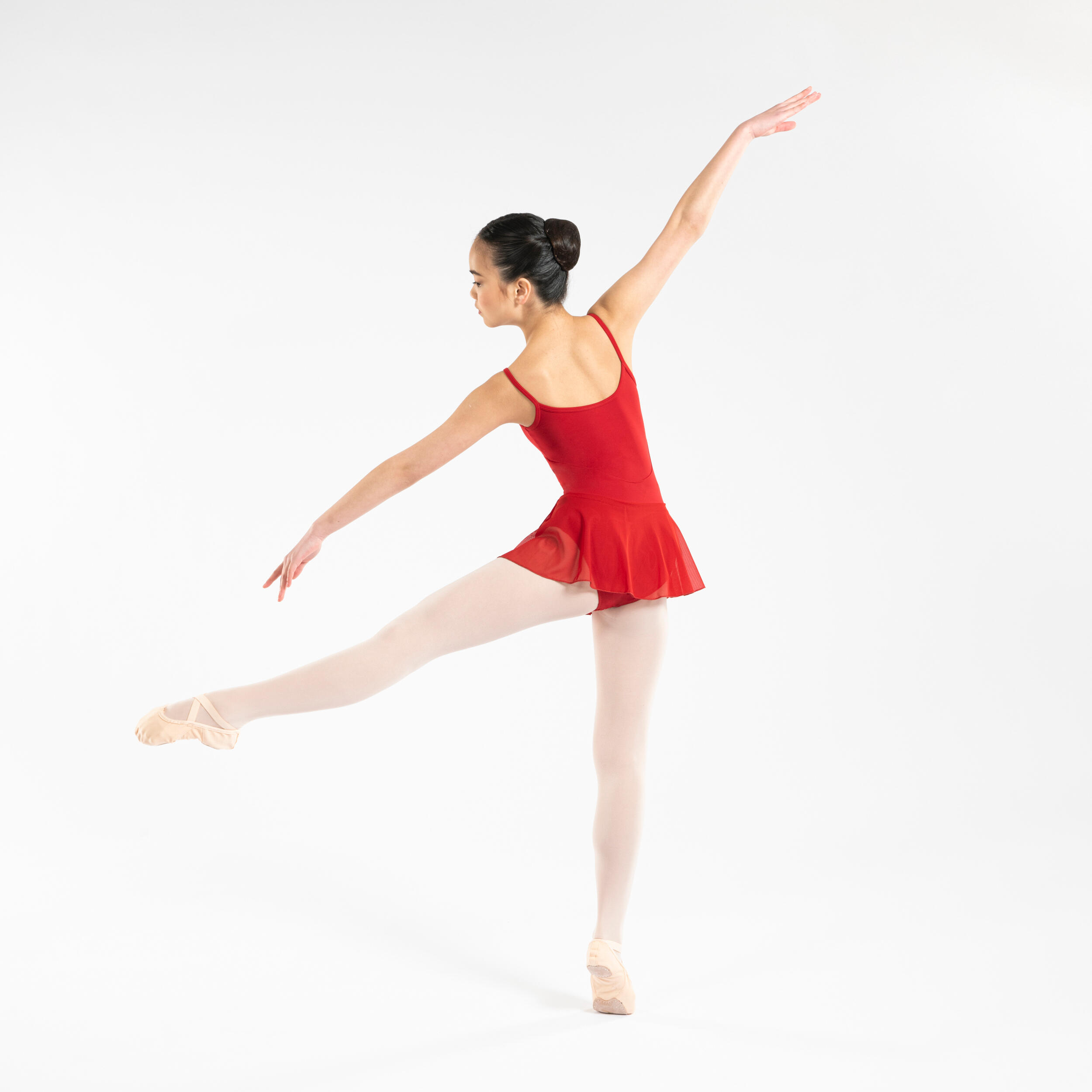 Girls' Ballet Skirted Leotard - Red 6/7