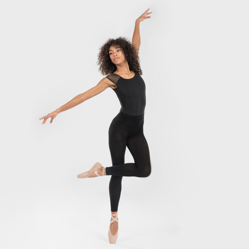 Justaucorps de danse classique manches courtes voile noir - Femme et Fille