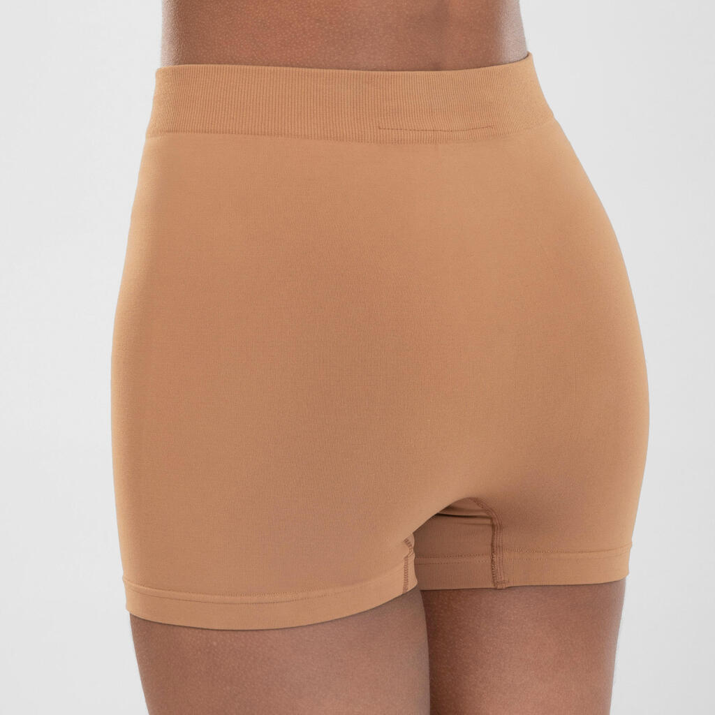 Tanzshorts Modern Jazz nahtlos hohe Taille Damen - beige