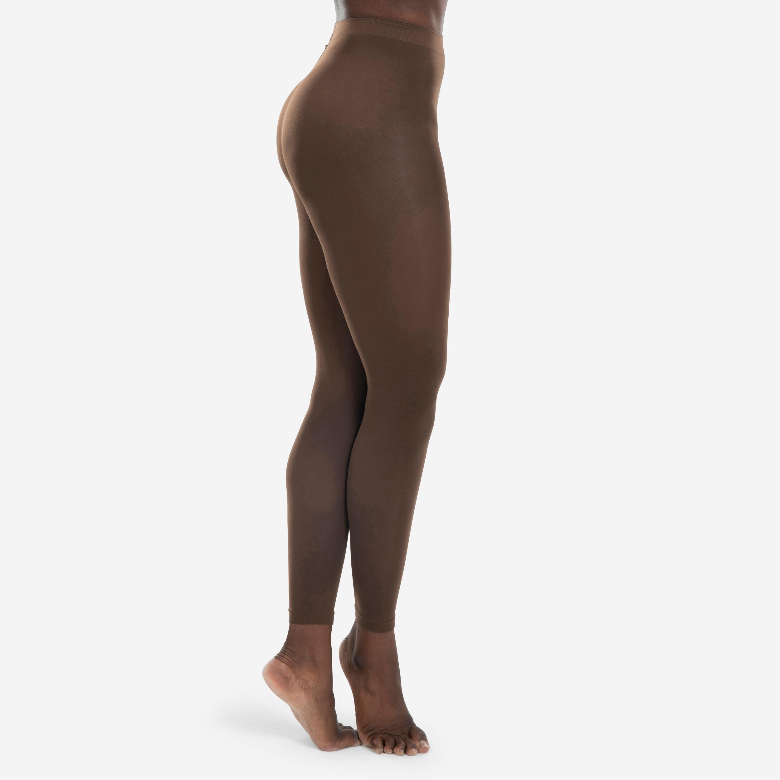 Women's Footless Ballet Tights - Chocolate 1/4