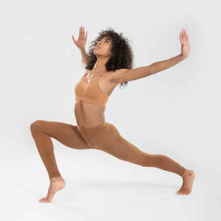 Moteriškos baleto tamprės be pėdų, tamsiai rudos