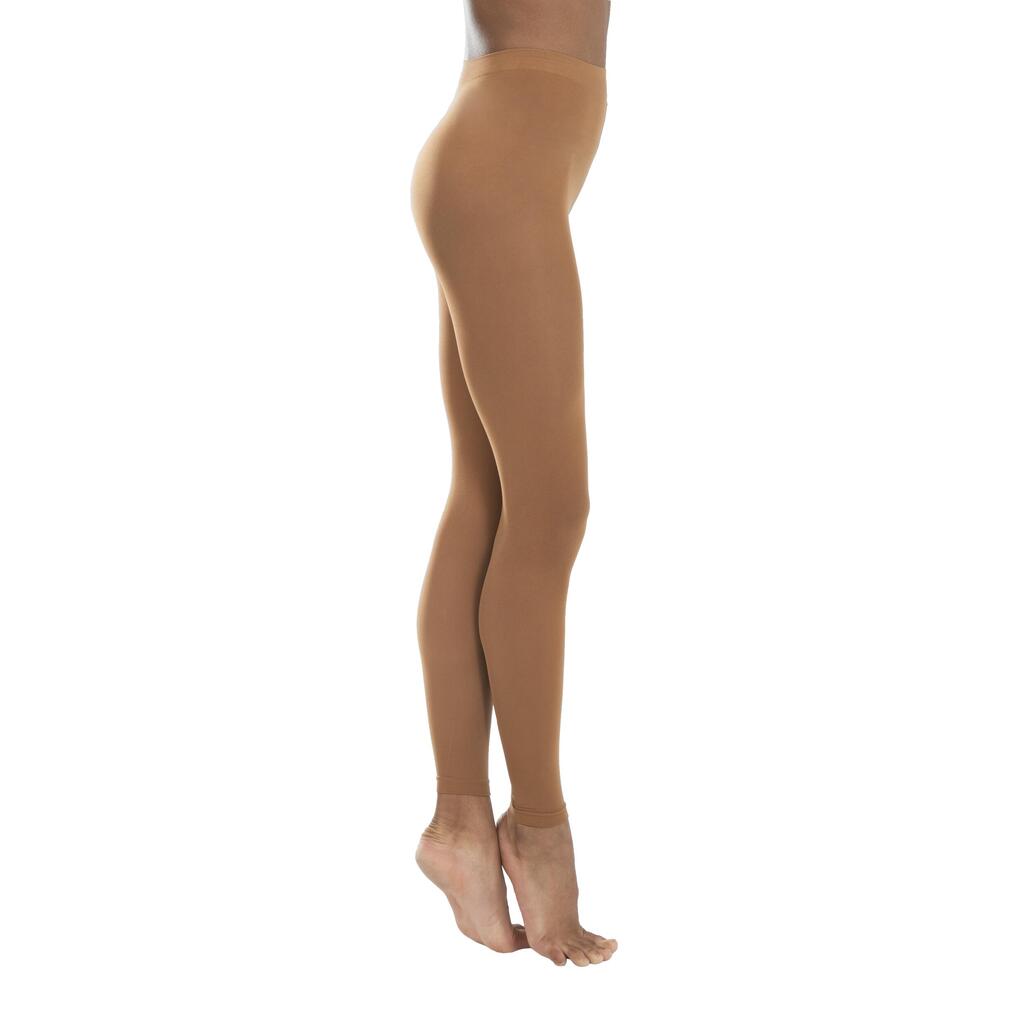 Women's Footless Ballet Tights - Dark Brown