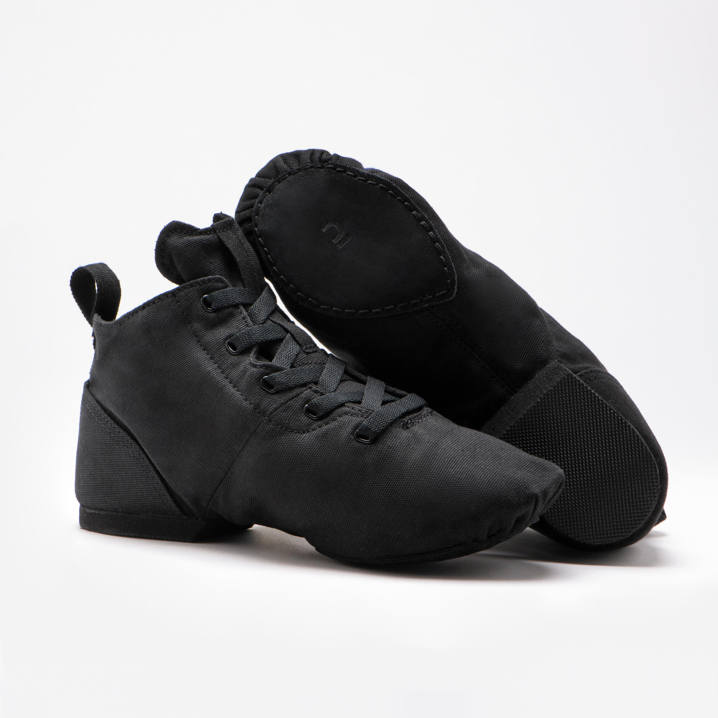 Booties - Black canvas modern'jazz slippers