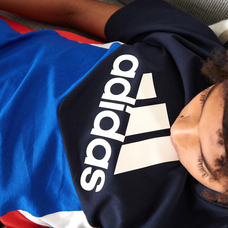 Camiseta Adidas Azul Colorblock Algodón