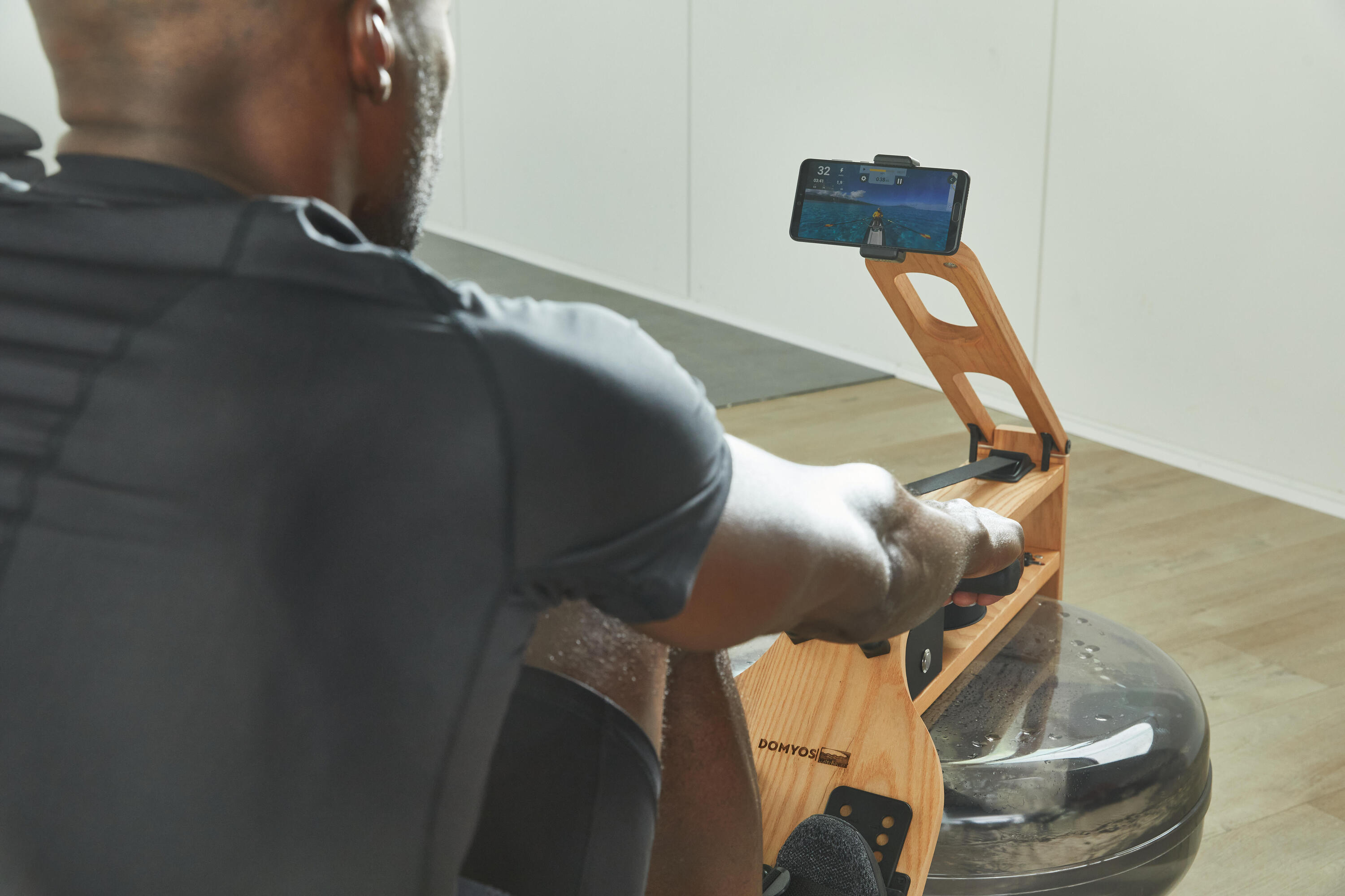 Rameur en bois et à eau Domyos x Waterrower WR3 12/18