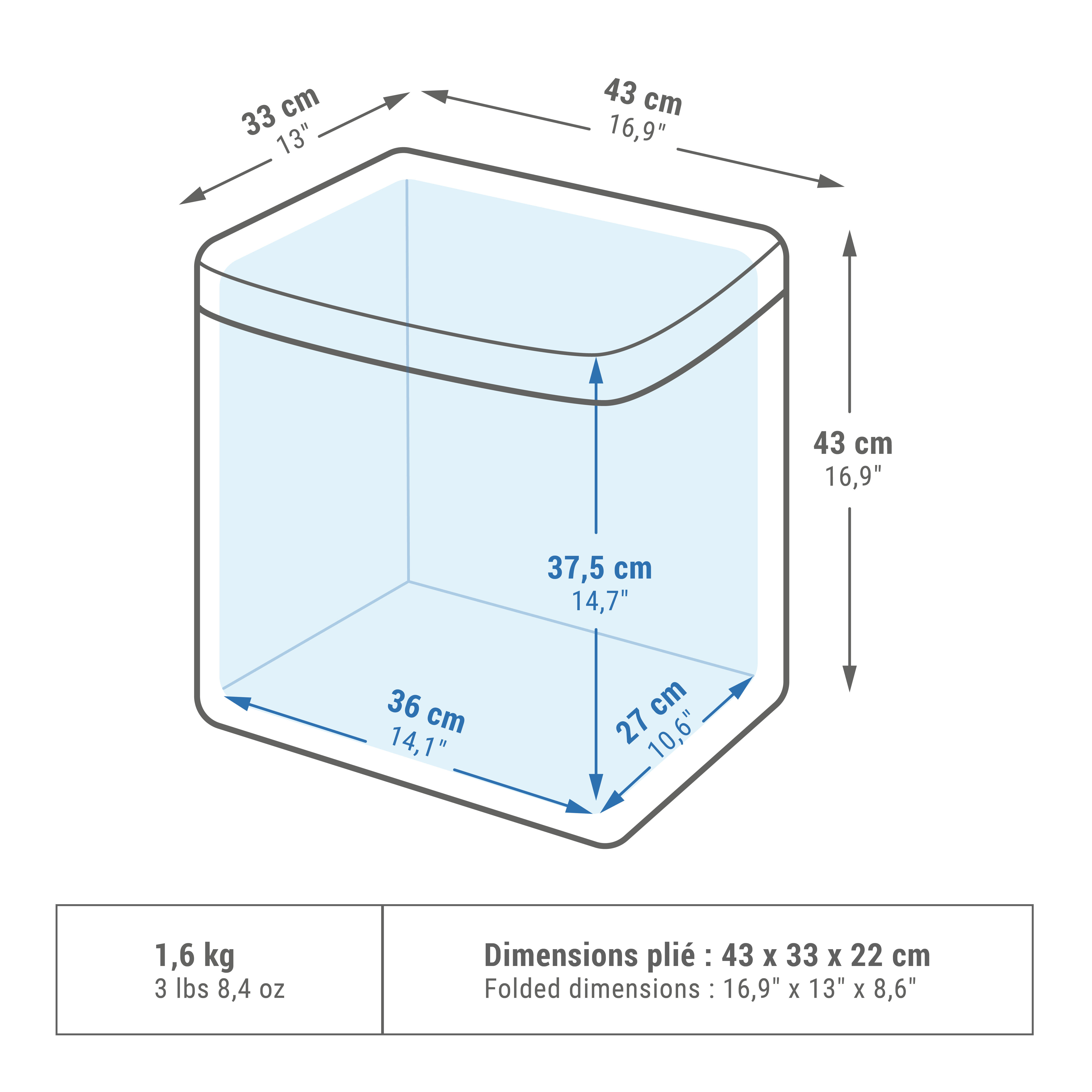 Camping Self-Inflating Cooler 35 L - Compact Fresh - QUECHUA