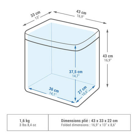 Camping Flexible Cooler - 35 L - Preserves Cold for 17 Hours