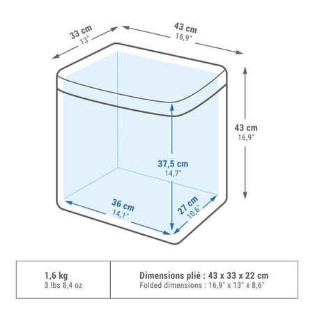 Camping Flexible Cooler - 35 L - Preserves Cold for 17 Hours