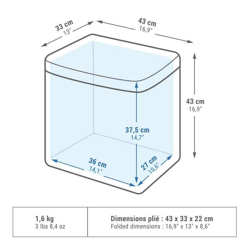 Kühltasche selbstaufblasend hält kühl bis zu 17 Stunden - 35 L 