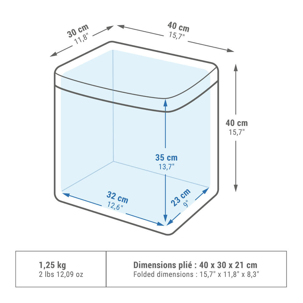 Skladný kempingový chladiaci box 25 litrov - uchová chlad počas 15 hodín
