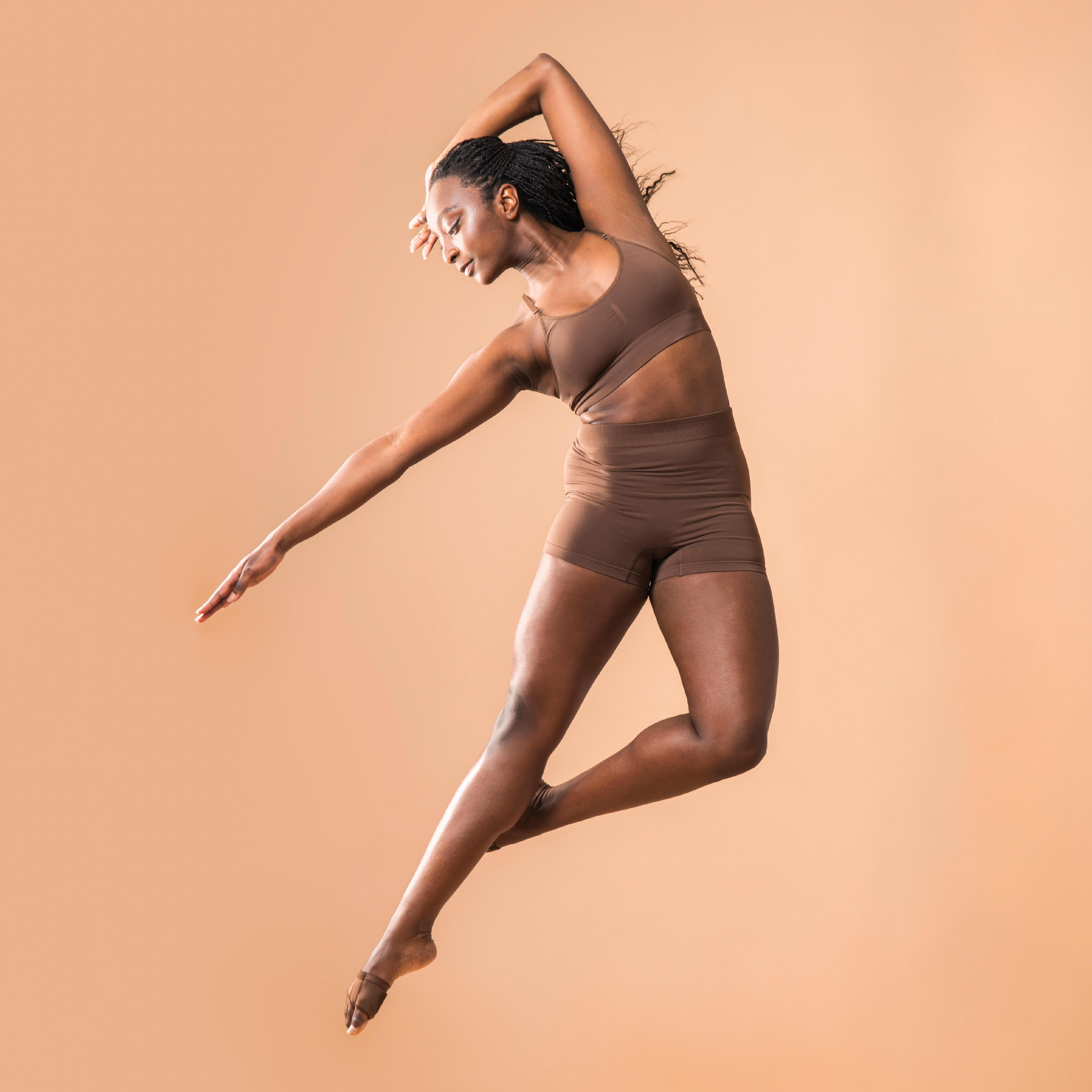 Women's Seamless Modern Dance Bra - Caramel - Starever - Decathlon