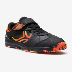 Zapatillas deportivas velcro Niños Artengo Ts 160 negro y naranja del 28 al 39